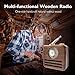 Greadio Retro Speaker Radios, Wireless Bluetooth Speaker with Wood FM/WB NOAA Weather Radio, Natural Walnut Material, Loud Clear Sound for Home, Office, Travel