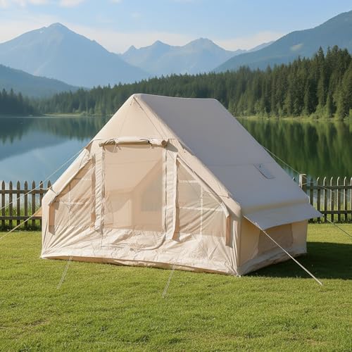 Carpa inflable para camping 4 personas beige fácil armado miniatura 5