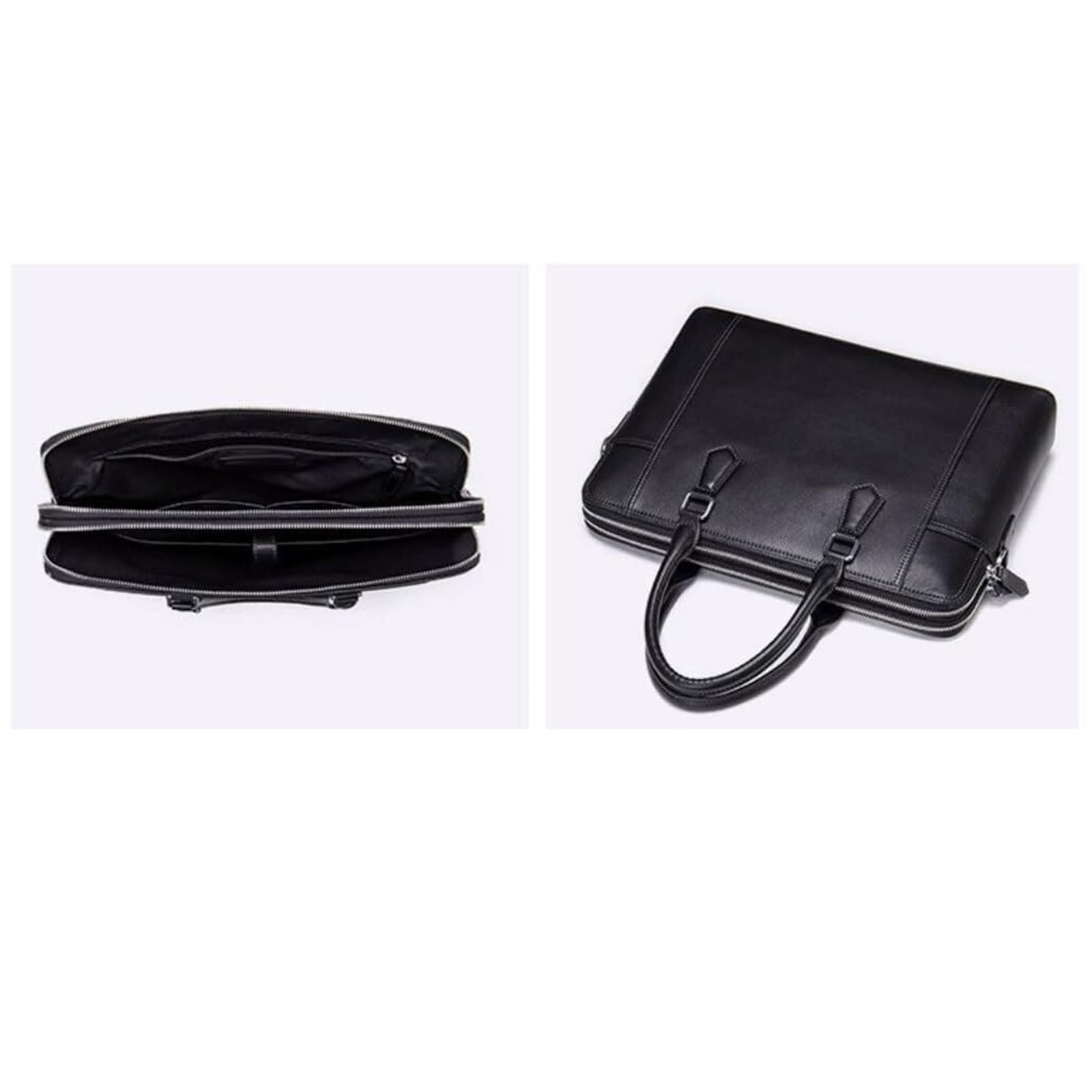 Porte-documents fin en cuir noir for homme et femme for ordinateur portable