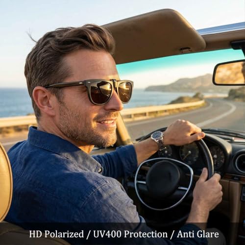 Image of Polarized Clip-on Sunglasses Over Prescription Glasses Anti-Glare UV Protection Flip-up Sun Glasses
