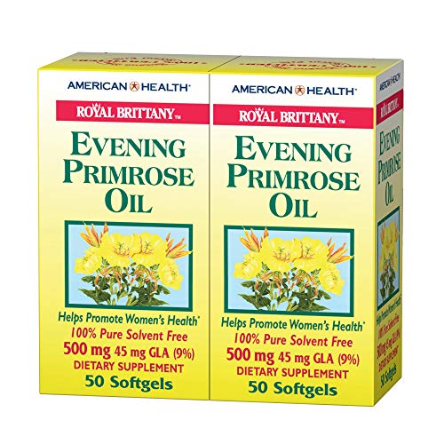 American Health Royal Brittany Evening Primrose Oil 500 mg - 50 Softgels, 2 Pack - Promotes Women's Health - Nutritional Support for Women with PMS - Non-GMO, Gluten Free - 100 Total Servings