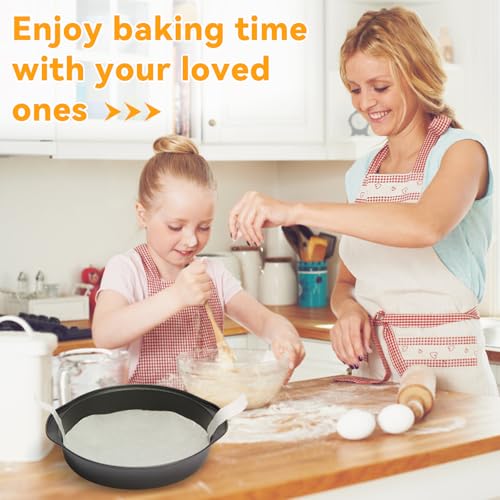 tutikuki 6 Inch Cake Pan - 3PCS Nonstick Round Cake Pans with 100 PCS Parchment Paper, Carbon Steel Smash Cake Baking Pans with Handle, Dishwasher Safe by tutikuki - Image 7