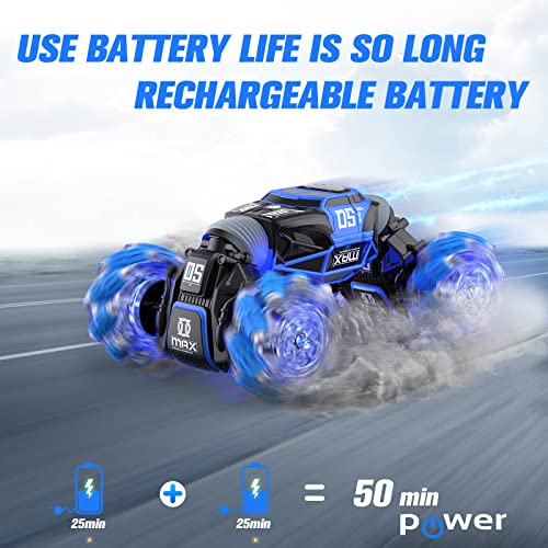 Remote Control Car Hobby Rc Crawlers 4Wd Stunt Car Double Sided 360 Flips Colorful Lights And Music Electric High Speed Off Road Drift Vehicle 1:14 Scale Rechargeable Monster Truck For 8-12 Boys Girls #TOP5