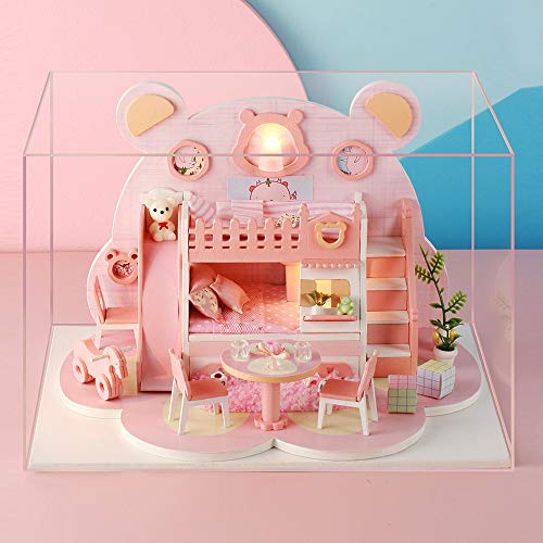 Miaoqian Montar DIY Casa de Bonecas Brinquedo Miniatura De Madeira Kit Casa de Bonecas Brinquedos co