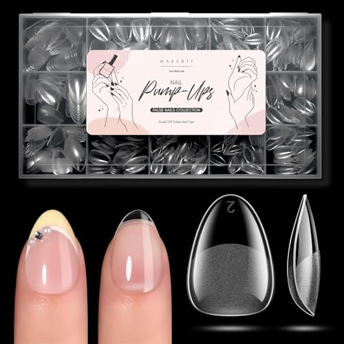 Makartt Almond Nail Tips: 510pcs Full Cover Extra Short Fake Nail...