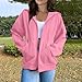 MKLUNJOP Light Weight Zip Up Hoodie Women Zip Up Hoodie Women 2025 Fashion Oversized Womens Sweatshirt Casual Fall Jackets With Pockets Winter Clothes Pink Xx-Large