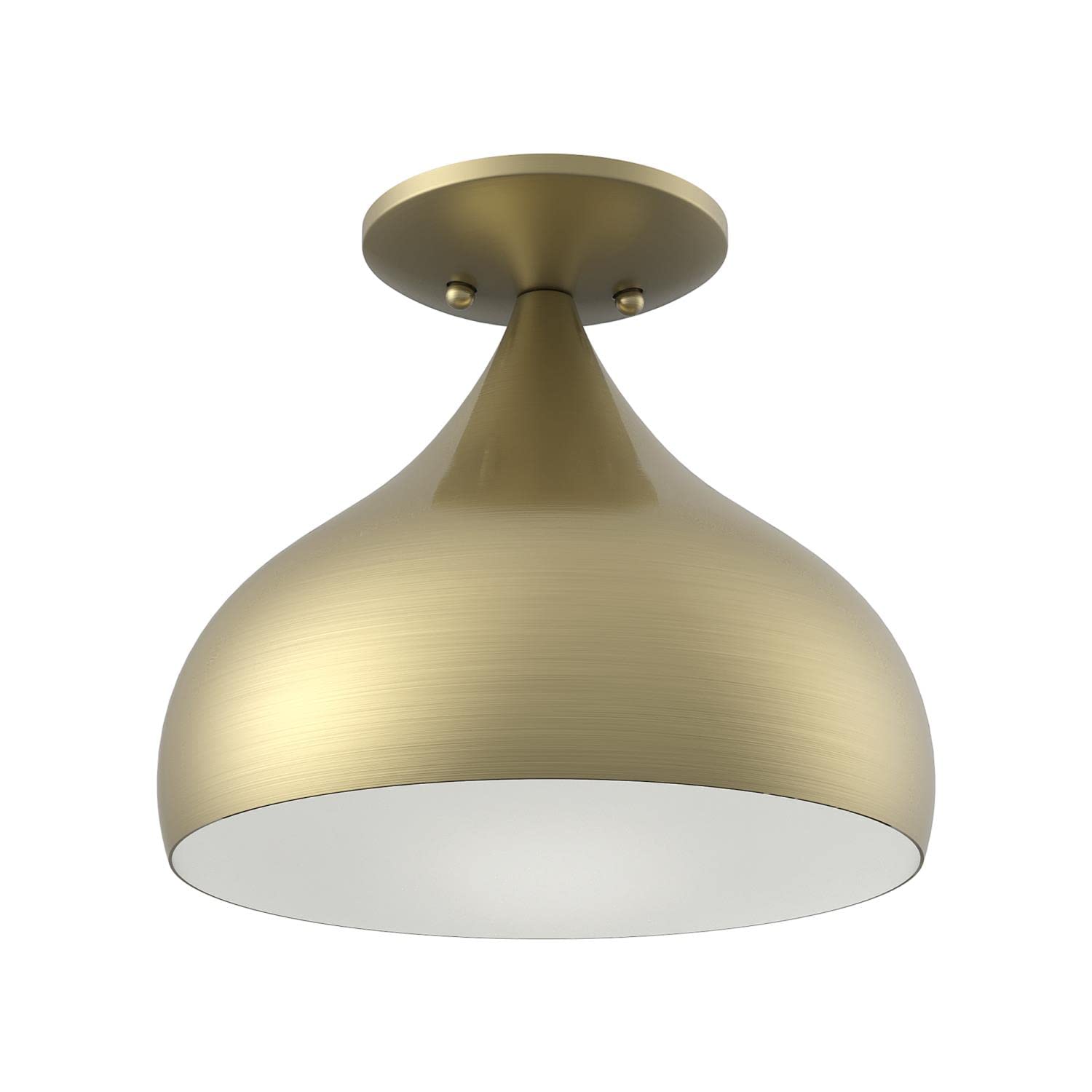Livex Lighting, 40980-01, Amador, Teardrop Semi-Flush, Antique Brass