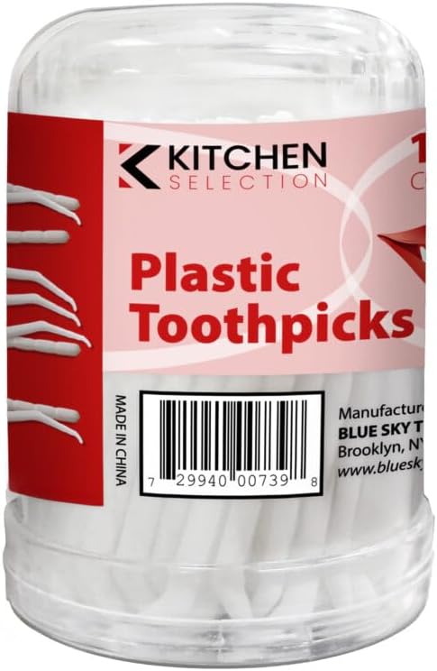 Plastic Toothpicks, 432-Count Bulk Case, 24 Packs x 18 Picks, Disposable Dental Picks for Everyday Use, Travel, Pocket, Home and Office