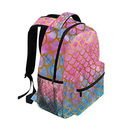 Mermaid Fish Scales Backpacks Travel Laptop Daypack School Bags For Teens Men Women #TOP1