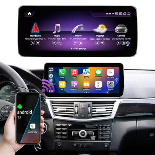 Android 13 Car Radio - 12.3" Touchscreen with 8GB RAM and 256GB Storage Compatible with Mercedes Benz NTG4.0/4.5/4.7 E Class S212 W212, 2009-2014, Support Wireless Carplay/Android Auto