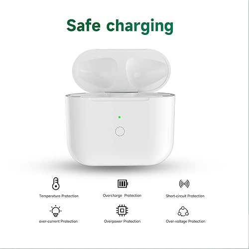 Miniatura 6 de Funda de carga inalámbrica para AirPods de 4 generación con puerto de carga tipo C, funda de repuesto para cargador Airpod 4 con botón de
