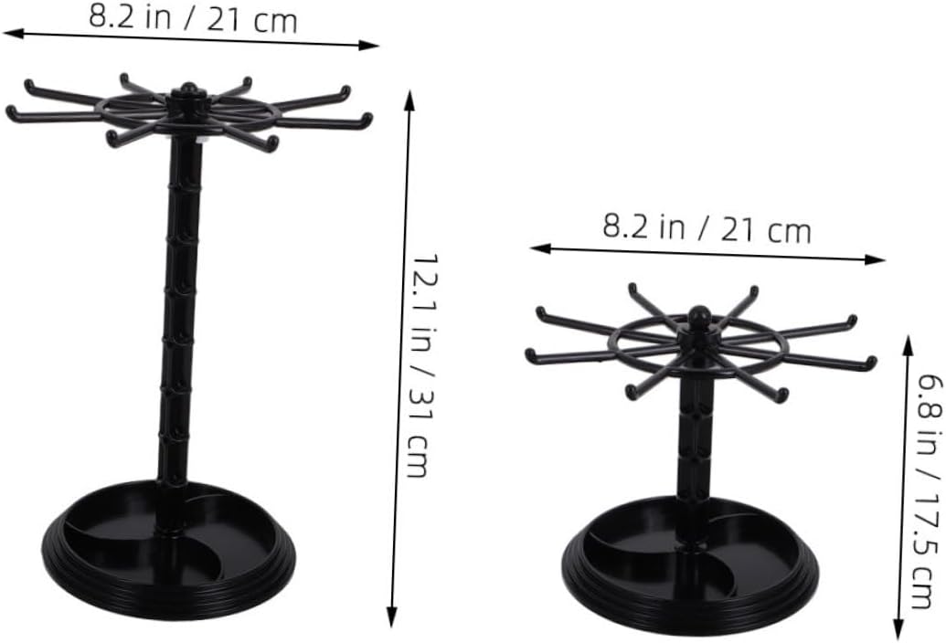 PRETYZOOM 2pcs Rotating Jewelry Display Stand for Keyrings and Small Jewelry Compact Organizer for Earrings and Bracelets for Desktop Storage Office image 2