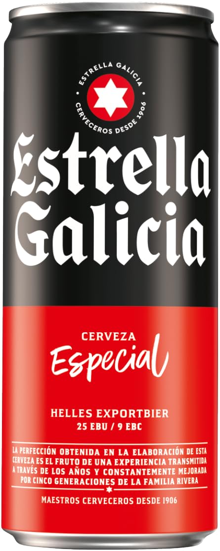 ESTRELLA GALICIA Especial Internationales Premium Lager Dosenbier, Helles Lager Bier Original aus Spanien, EINWEG (24 x 0.33 L)