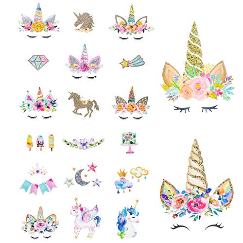 Calculs Unicorn Iron On Transfers For Birthday Girl 20 Pcs Small Htv Decorations Stickers For Canvas Bag, Unicorn Accessories, Baby's Clothing #TOP5