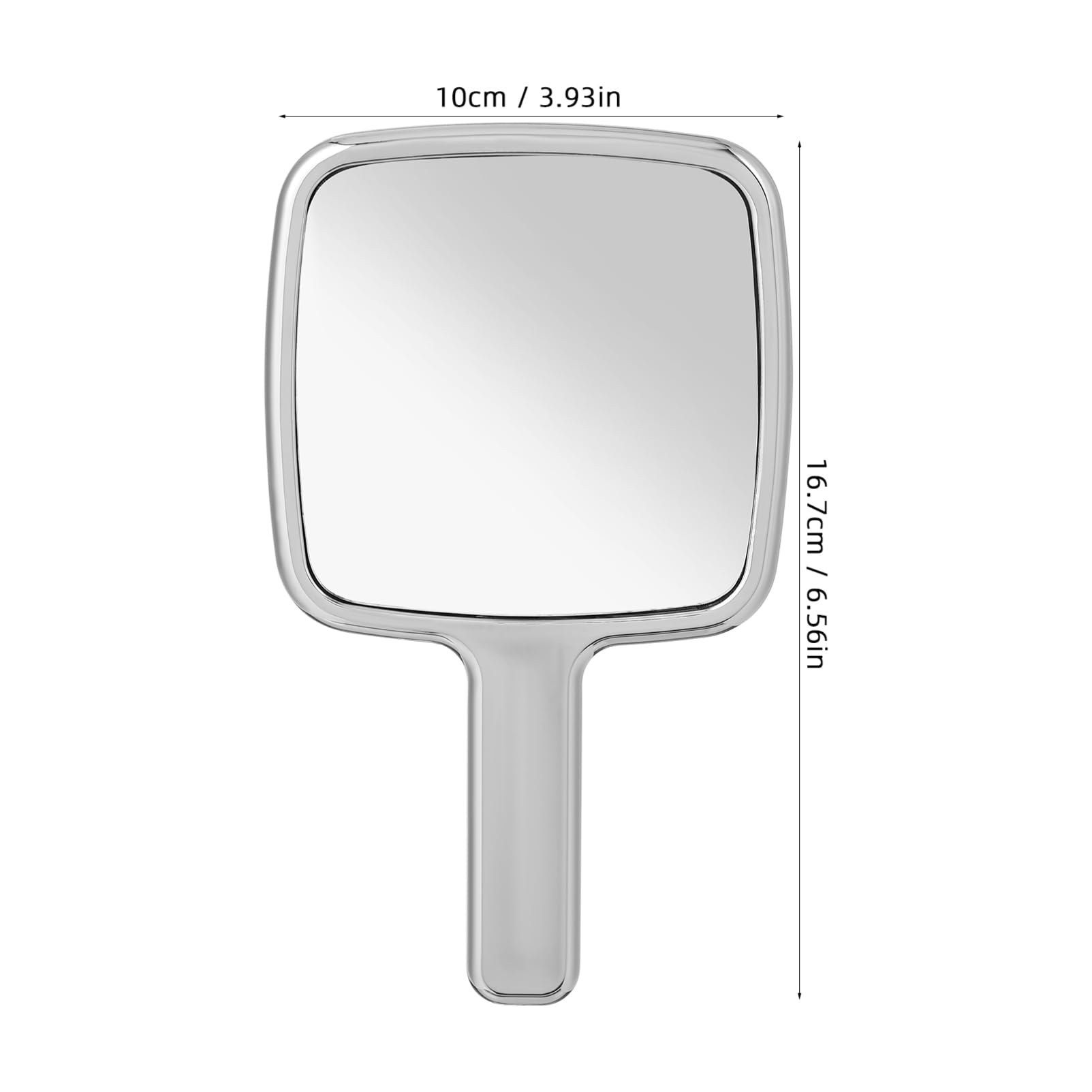 minkissy Portable Handheld Mirror Sliver Square Water Ripples Hand Mirror for Makeup Women Girls Travel (S)