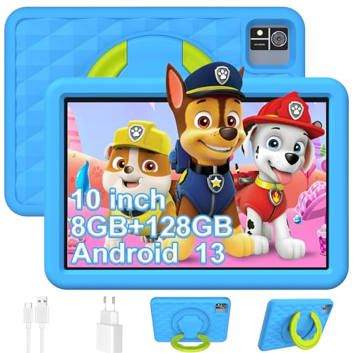 YUMBOT Tableta Niños, 10.1 Pulgadas Tableta Niños con WiFi, Tableta Android 13, 8RAM, 128ROM,...