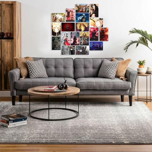 Image of ATEVON Naruto Anime Wall Collage Kit - Set of 18 Multicolor 6x4 Inch Posters Featuring Naruto Uzumaki, Sasuke Uchiha, and Sakura Haruno - Aesthetic Wall Decor for Bedroom, Dorm, and Anime Fans
