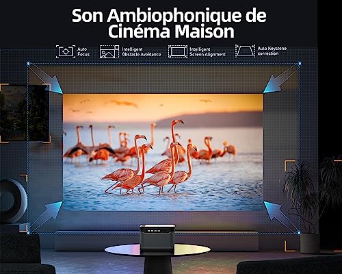 dangbei marspro 4k videoprojecteur,résolution véritable (3840 x 2160p) projecteur hdr 10, android 4g+128g, auto focus, trapèze automatique, bluetooth 5.0, haut parleurs 2 * 10w,wifi 2.4/5g