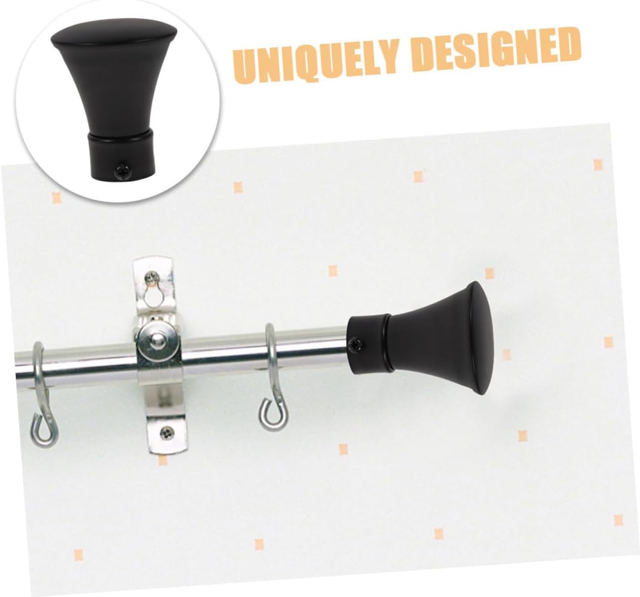 8pcs Curtain Rod Finals Iron Window Pole End Drapery Rod End Caps Stylish Home Decor Easy Installation