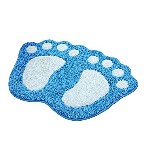 Shanna - Alfombrilla de baño antideslizante, para baño o ducha, alfombra de suelo absorbente, para sala de estar, sofá, cojín, caucho, azul, 40 x 60 cm