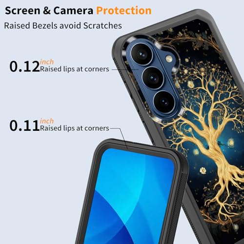 GFEWYTJYJ for Galaxy S26 Case,Shockproof 3-Layer Full Body Protection Rugged Heavy Duty High Impact Hard Cover Case for Samsung Galaxy S26 6.3 inch 2026,Aesthetic Tree of Life - image 5