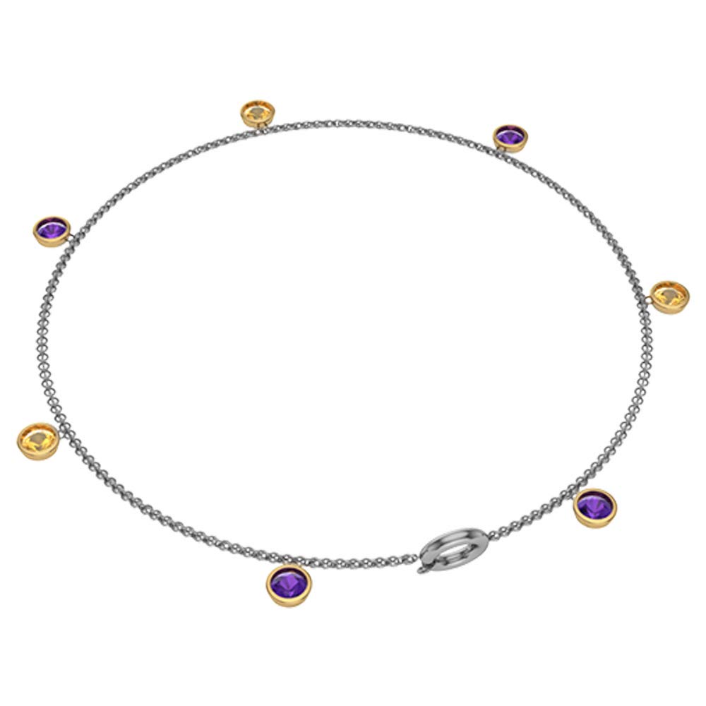 18k (750) White Gold and Gemstone Designer Bracelet for Women