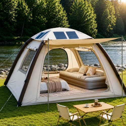 Inflatable Tent for Camping 4 Person with Rechargeable...