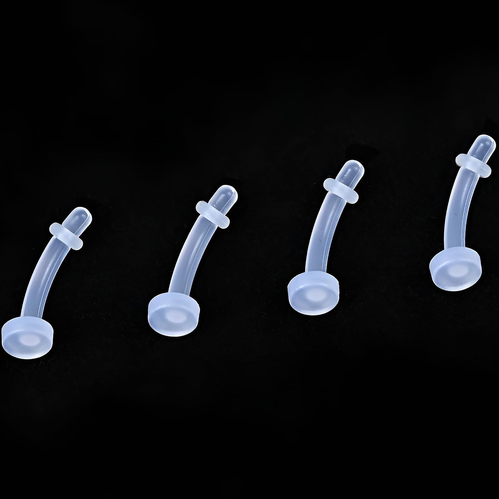 Lot de 12 piercings de nombril en plastique souple 1,6 mm (14 g) 1,2 mm (16 g)