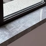 Fensterbank-Abdeckung, Marmor, Acryl, PVC, 100,1 x 24,9 cm, LED-Schutz für Wohnzimmer und Balkon, Fensterbankschut ...