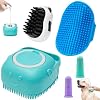 4PCS Dog Bath Brush Pet Shampoo Massage BrushSoft Silicone Bristles for Short Long Haired Dogs Cats Panda Shaped Design for Gentle Grooming Hair Removal Pet Cleaning Tool