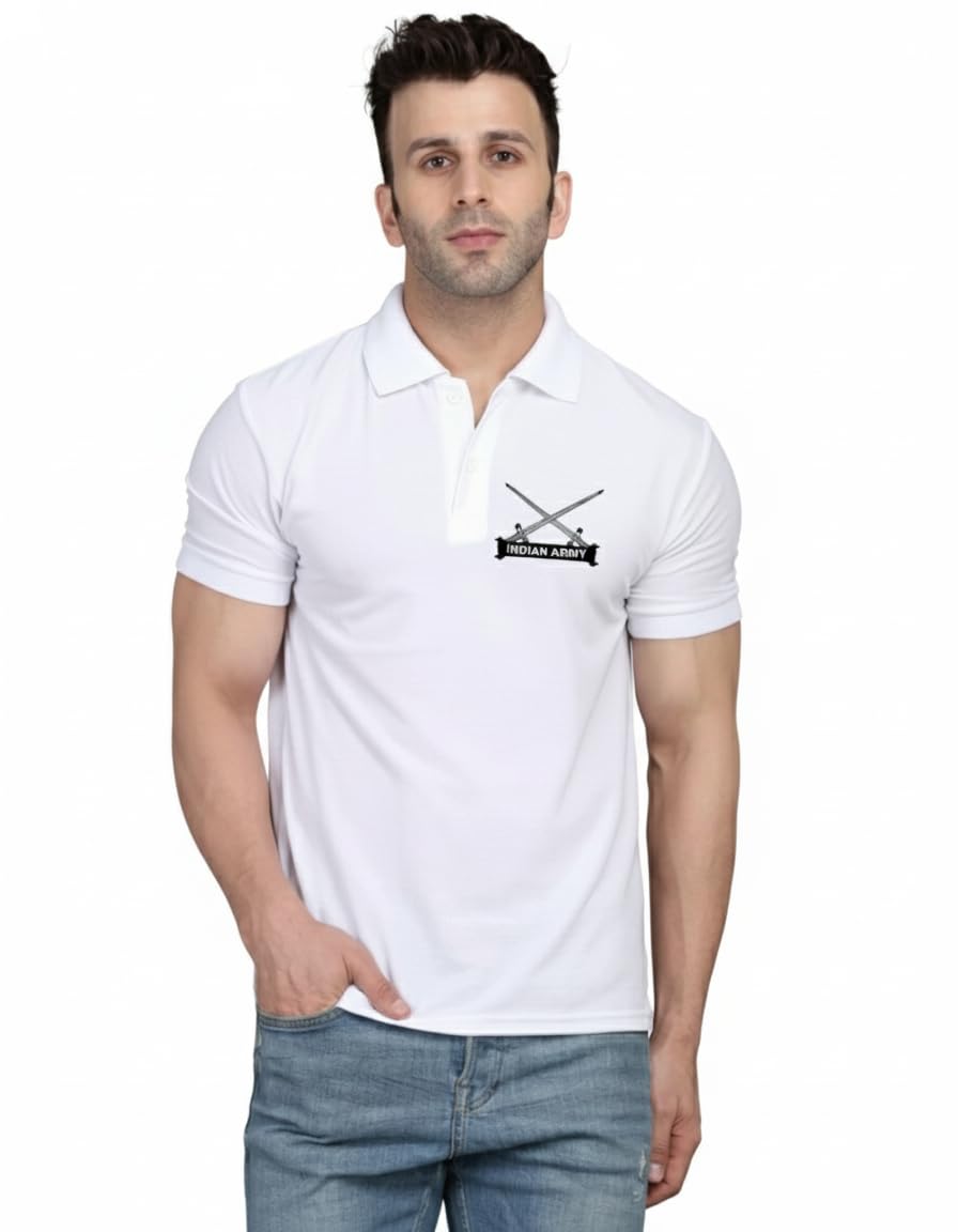 Men’s Premium Polyester Polo Neck Half Seleev T-Shirt | Quick Dry | Breathable Sports & Casual Wear | Army Print T-Shirt-picture-25
