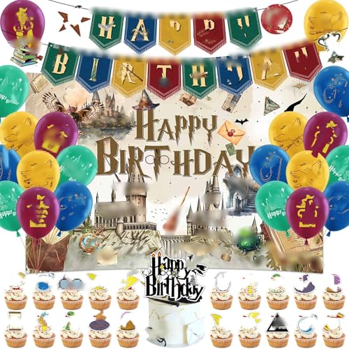 Geburtstagdeko Hintergrund Party Balloons- Party Supplies Happy Birthday Banner Geburtstag Kuchen Deko Cake Toppers Latex Balloons Bunting Garland Hanging Part Favors for Kids Junge Mädchen