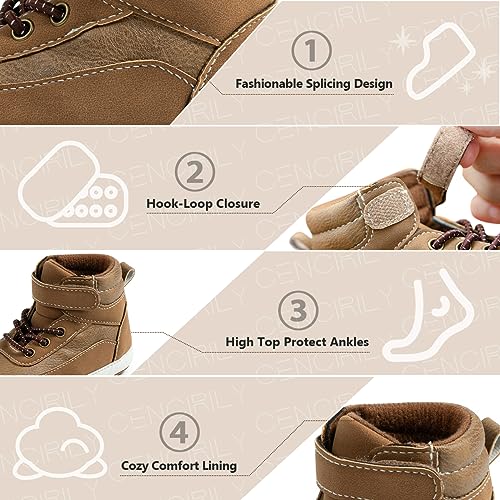 Image of CENCIRILY Baby Boys Girls High Top Sneakers Soft Soles Anti Skid Infant Ankle Shoes Toddler Prewalker First Walking Crib Shoes