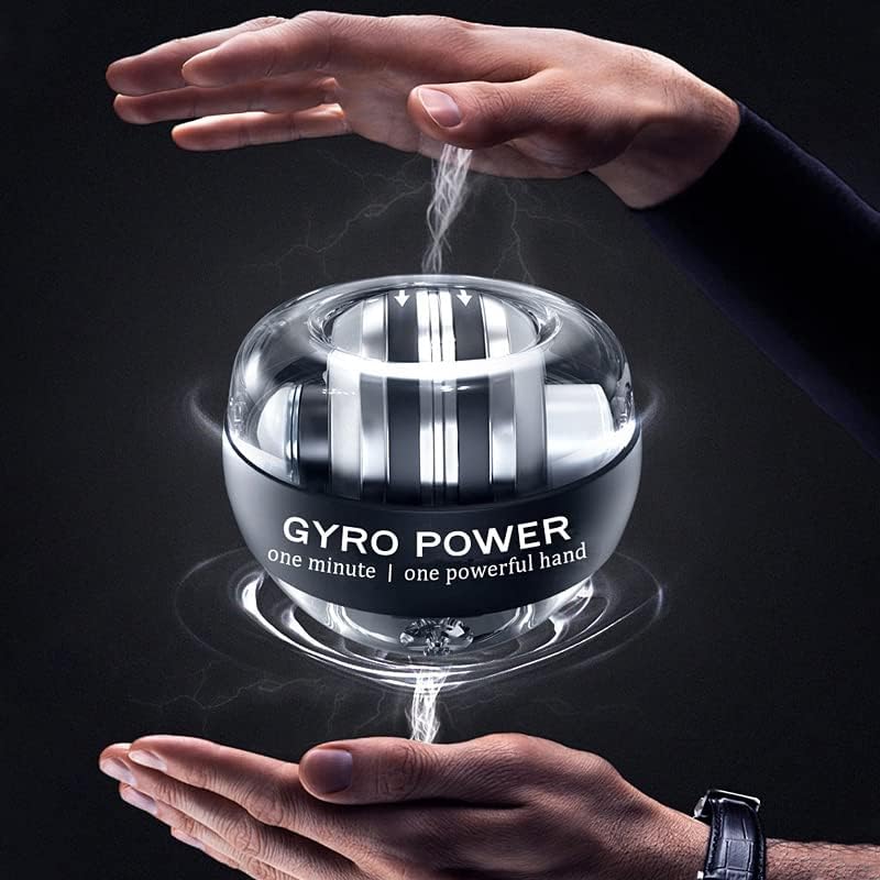 CloudBliss Gyro Ball, Auto-Start Power Wrist Trainer Exercise & Fitness Ball, Strengthener & Forearm Exerciser for Stronger Arm Fingers Wrist Bones & Muscle with LED Lights 3