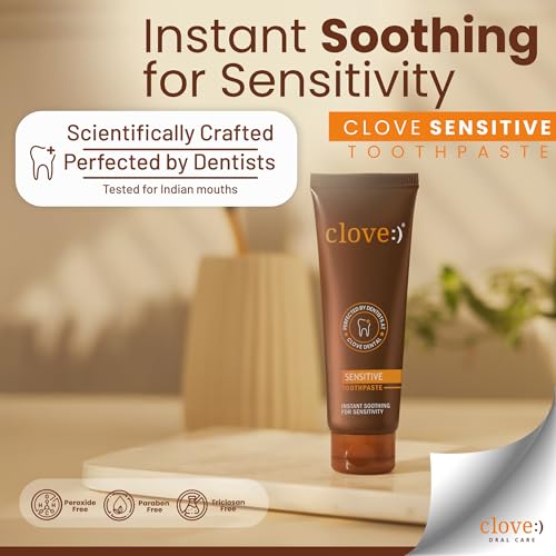 Image of Clove Sensitive combo, FREE ₹2000 Dental Treatment / Services With Every Pack , Sensitivity Toothpaste with ultra soft toothbrush , Reduce Senstivity, Dual Action For Sensitivty & Bad Breath, Strengthens Enamel, 4160 dupont tynex bristles