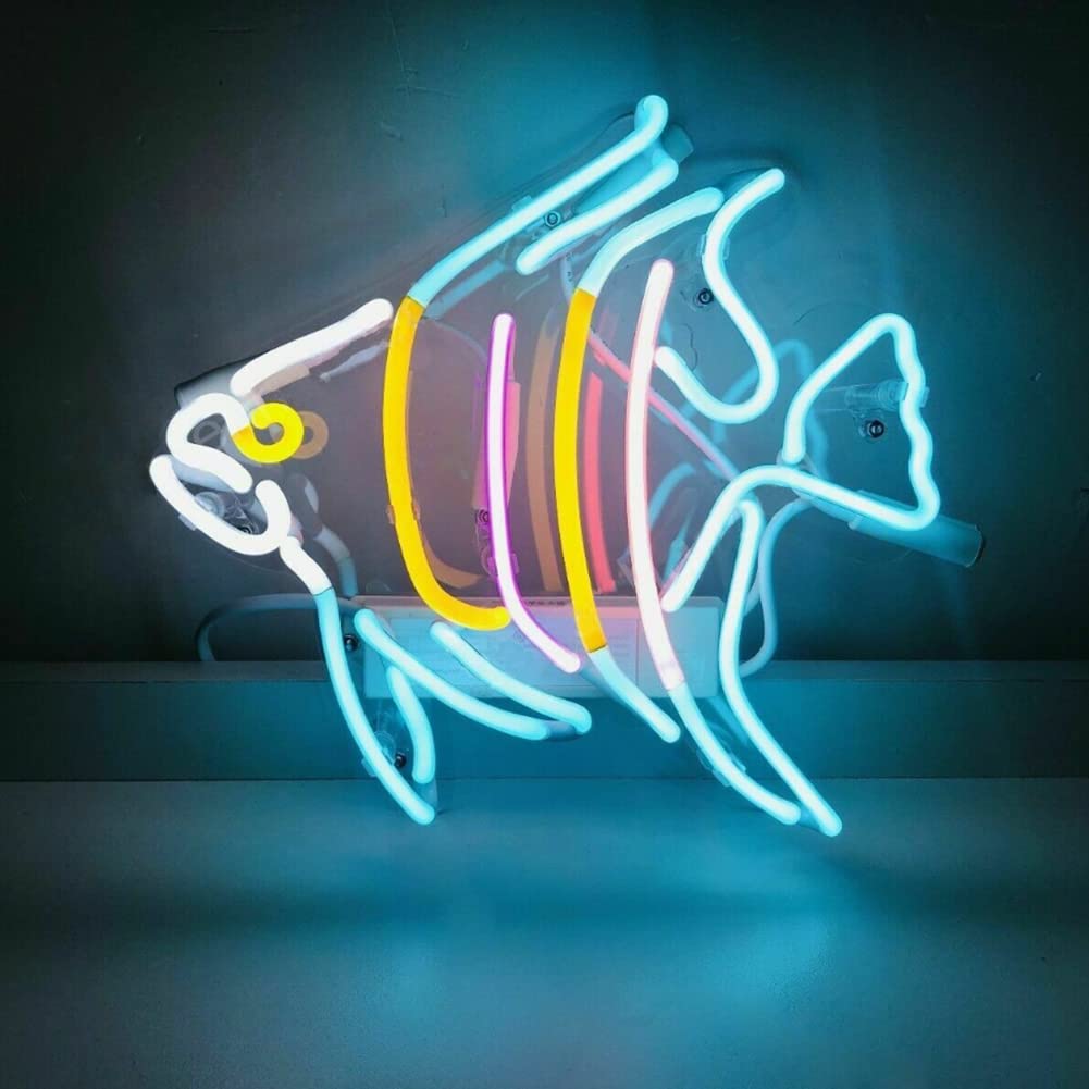 Amazon | ネオンサイン 魚 FISH NEON SIGN 100％手作りネオン管 ホーム