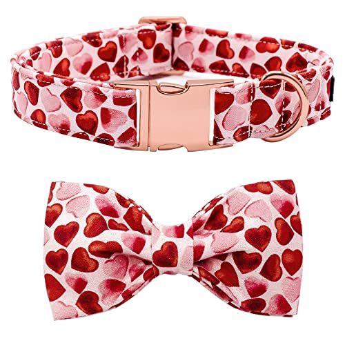 Heart Dog Collar 9 Maca Bates Dog Collar with Bow- Cute and Removable Bows ...