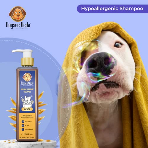 Image of Dogsee Veda Oatmeal Hypoallergenic Dog Shampoo 200 ml | Anti-Itch, Anti-Inflammatory & Moisturizing | Ayurvedic, Sulfate-Free & Paraben-Free | Pet Shampoo for Sensitive Skin| Safe for Puppy, Labrador