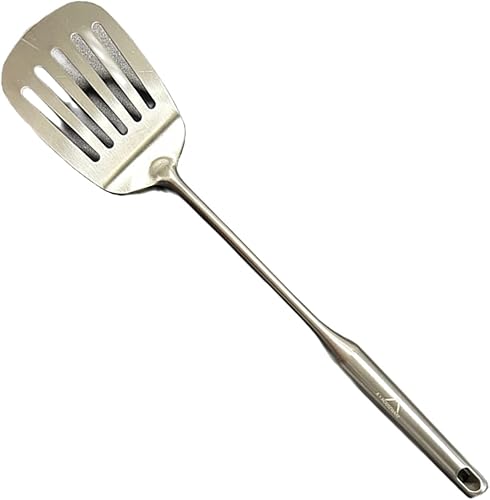 A HOUSEWARE Espátula de acero inoxidable pequeña 304 profesional perfecta para cocinar para voltear y asar a la parrilla, pescado, huevos y