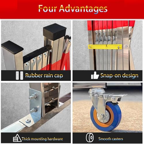 Barrière flexible en acier inoxydable extensible 1,2x2,5m