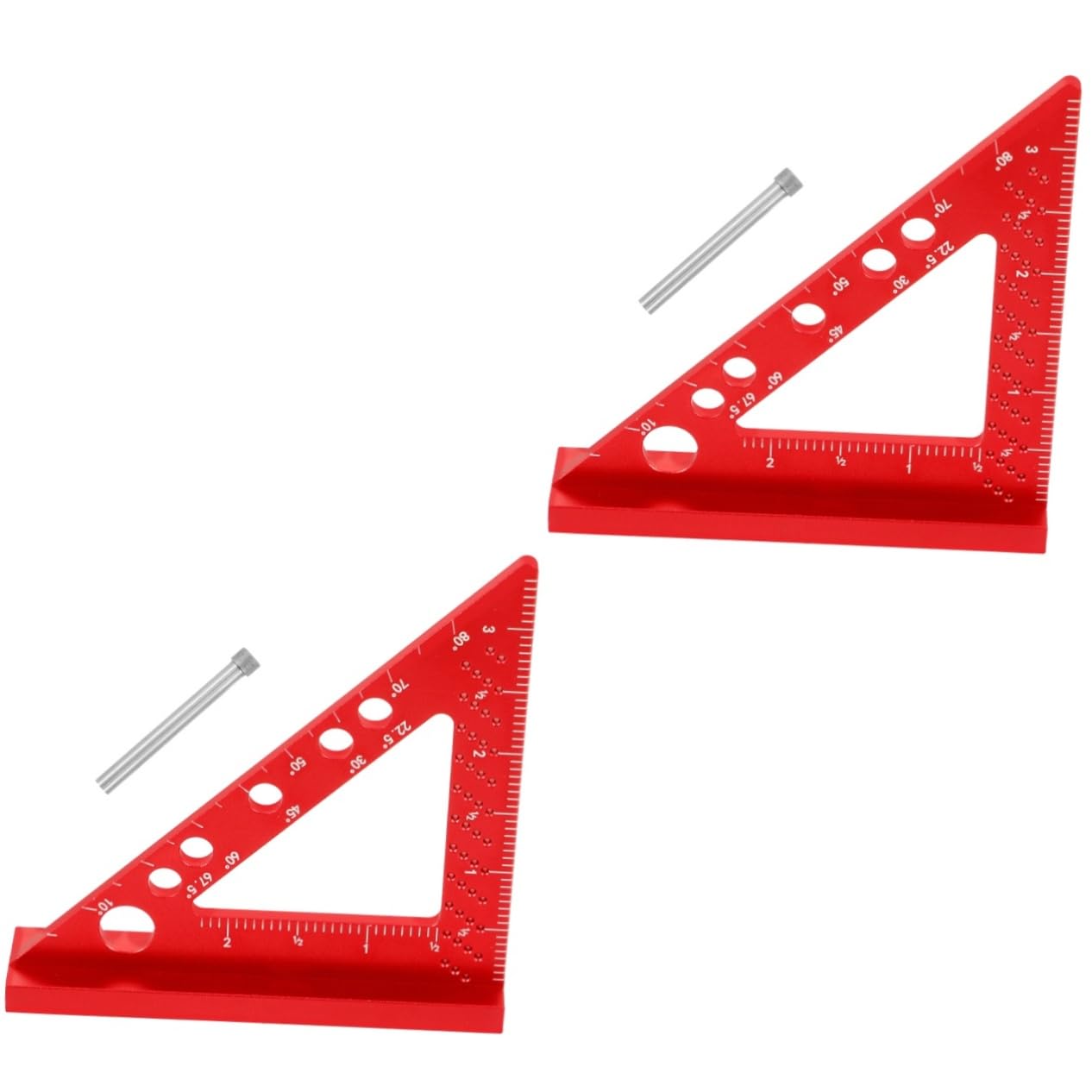 OSALADI 2st Tischler-quadratlineal Zimmermannswerkzeuge Geometrie Lineale Einrahmendes Herrscher Zeichnen Rechtwinklige Klemme Messlineal Dreieck Aluminium Lineal Aus Metall Rot