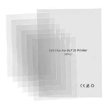 YOOPAI 6 PCS 3D Printer FEP Film,200x140x0.15mm,High Light Transmission Release Film for Elegoo Mars 2 Pro/Mars 3/Anycubic Photon/Photon S/Photon M3/Mono 4K/CL-60/LD-002H/LD-002R SLA DLP 3D Printer