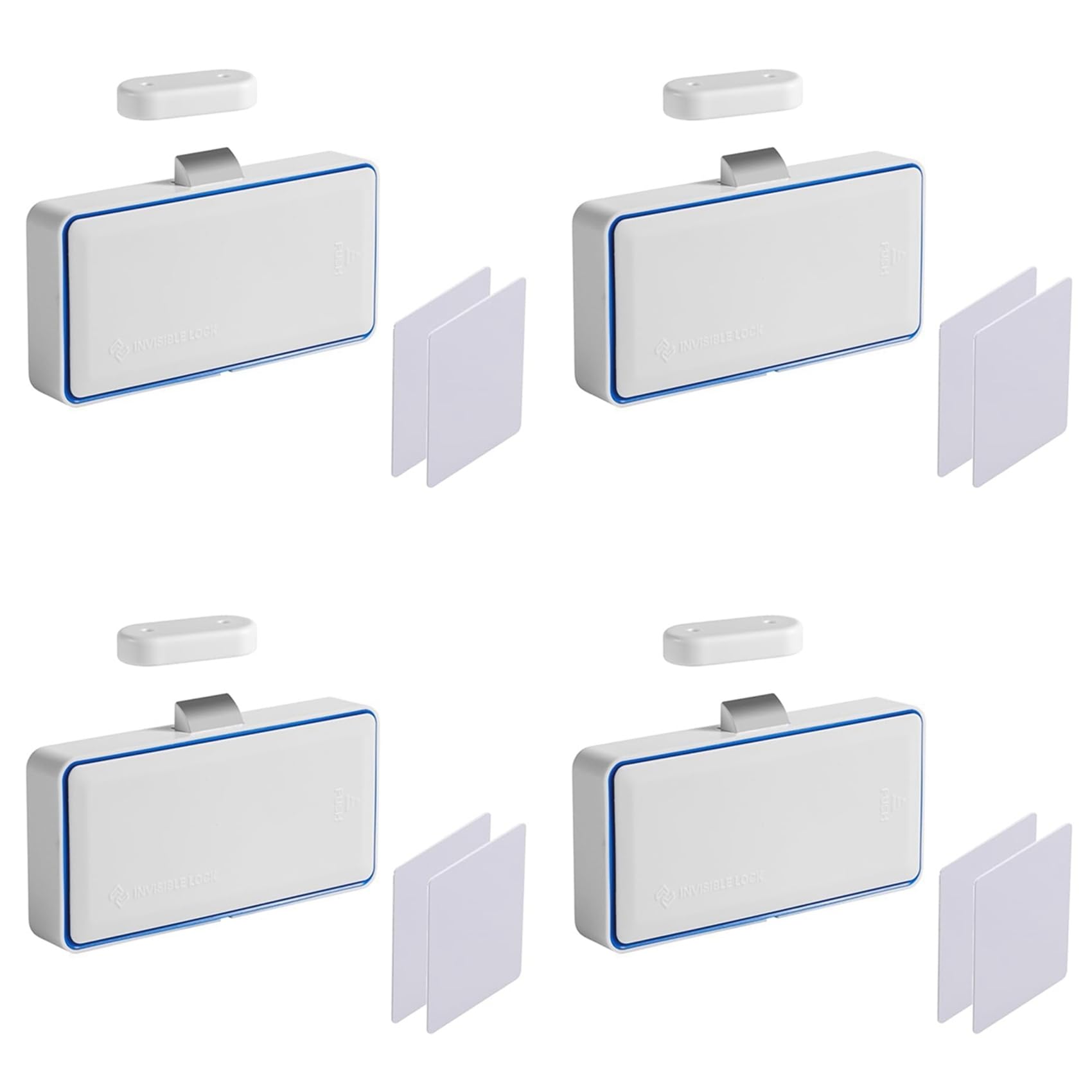 Jnchdghwa 4X Hidden Cabinet Lock, Smart NFC RFID Electronic DIY Child Safety Proofing Lock for Cabinet Drawer Locker Cupboard