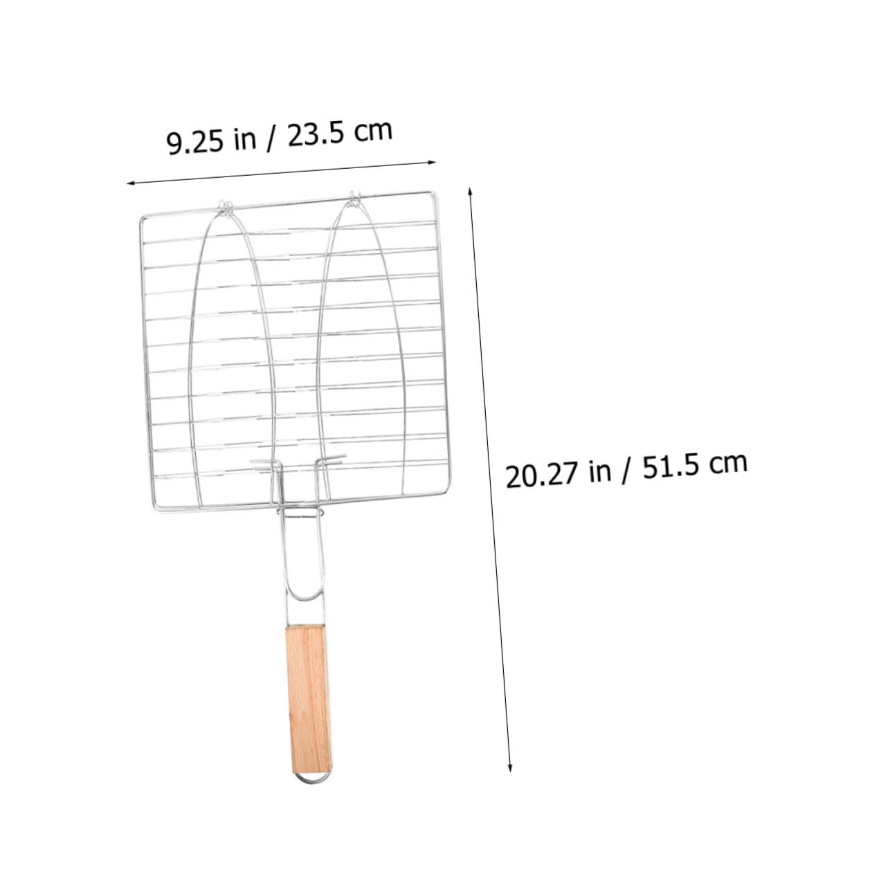 HANABASS 2pezzi Reti Per Barbecue in Inox Cestini Per Grigliate Utensili Per Grigliare Pesce Con Manico Ergonomico Facile Da Pulire Per Barbecue All Aperto e Picnic