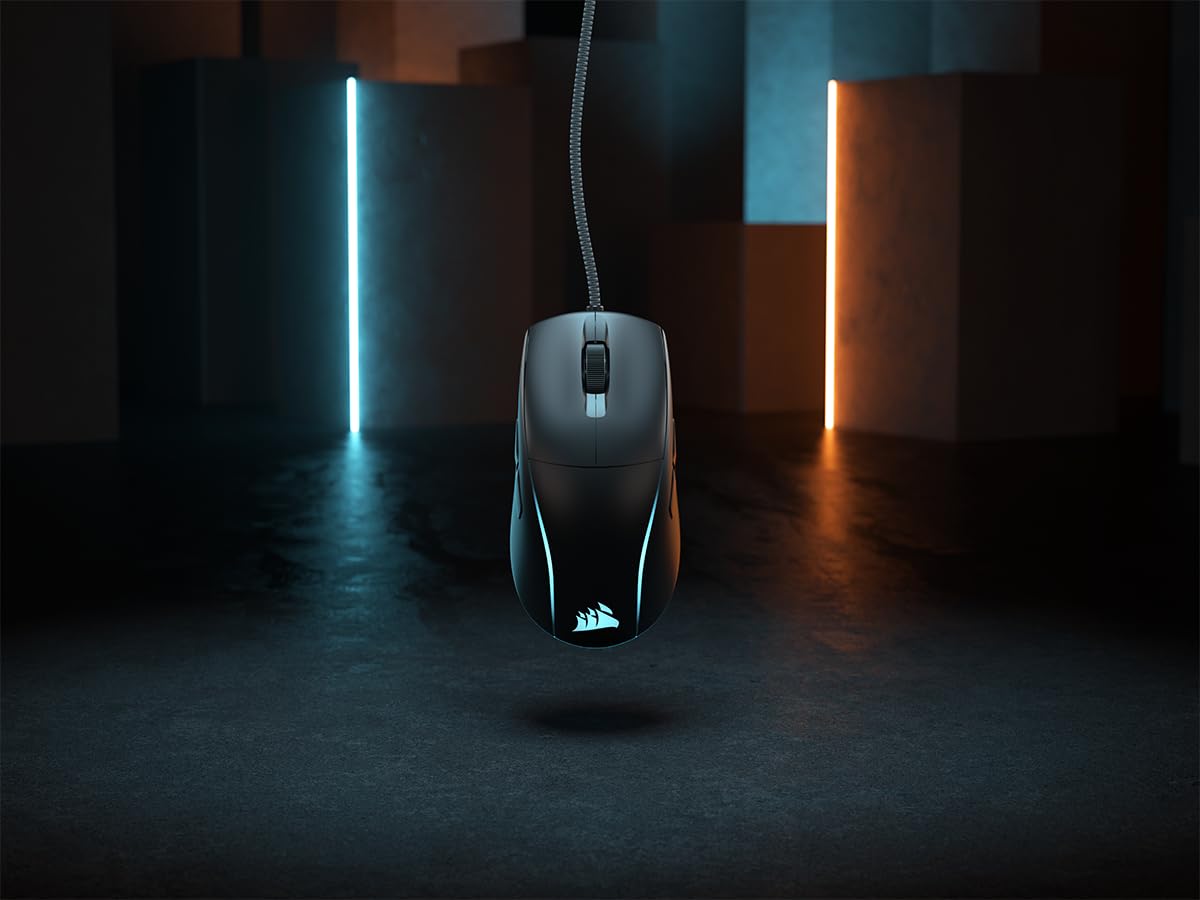 CORSAIR M75 Souris filaire RGB ultra légère Ambidextre FPS Gaming Mouse - 26000 DPI - Boutons latéraux interchangeables - PC - Noir