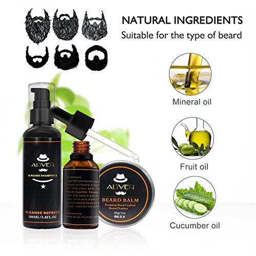 Beard Care for Men & Beard Grooming Kit with Beard Balm, Beard Growth Oil, Beard Brush, Beard Conditioner Shampoo, Beard Comb, 100% Natural Gift Set for Men Dad Boyfriend - Image 4