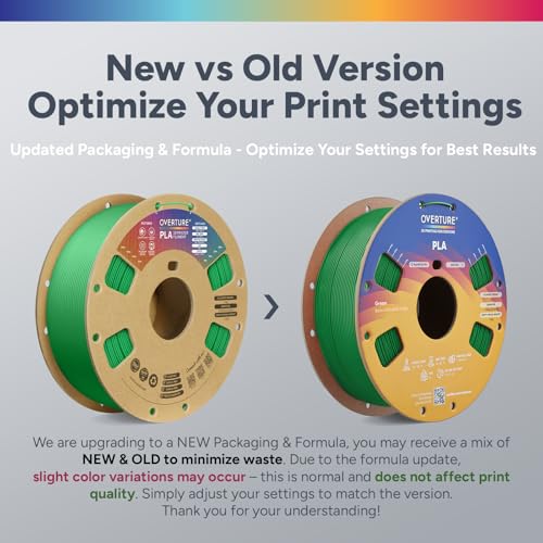 Image of OVERTURE PLA Filament 1.75mm, Neatly Wound 3D Printer Filament 1kg Spool (2.2lbs), Dimensional Accuracy + /- 0.02 mm, Fit Most FDM 3D Printers (Green)