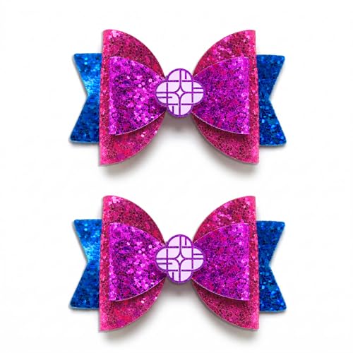 Set de 2 Pinzas para Cabello con Lazo Brillante estilo Kpop miniatura 1