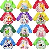 JaGely 12 Pcs Kids Art Smocks Toddler Art Smock Waterproof Kids Painting Aprons Children's Artist Ap
