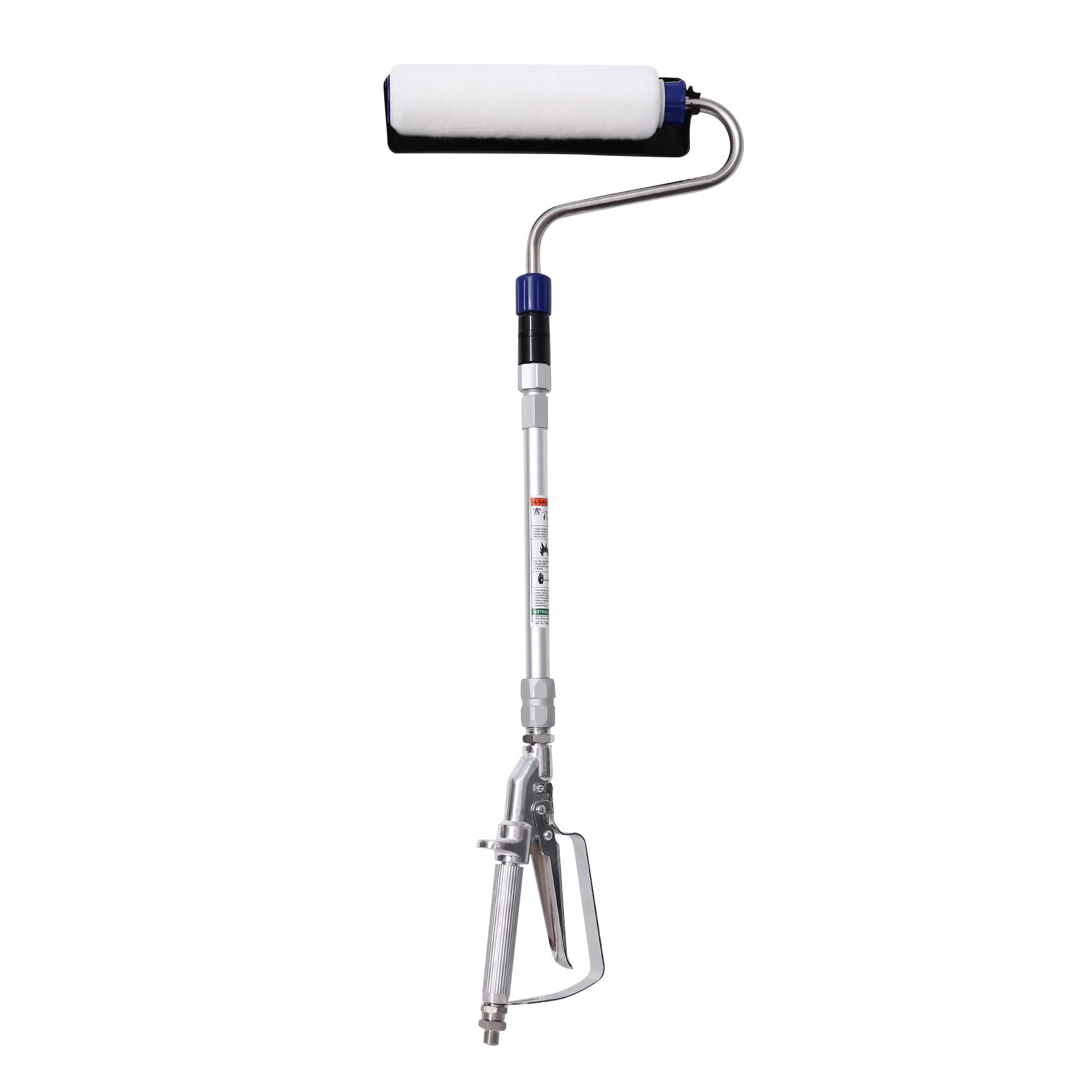 Schwamm Rullo di vernice airless argento rullo di vernice senza aria in metallo spruzzatore elettrico con asta di estensione audace da 30 cm adatto per spruzzatore